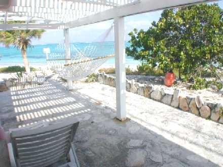 View of the patio at La Villa Rose