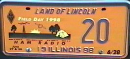 KB9MDL's 1998 Field Day License Plate