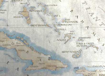 Caribbean map showing VP5 (Turks Caicos Islands)